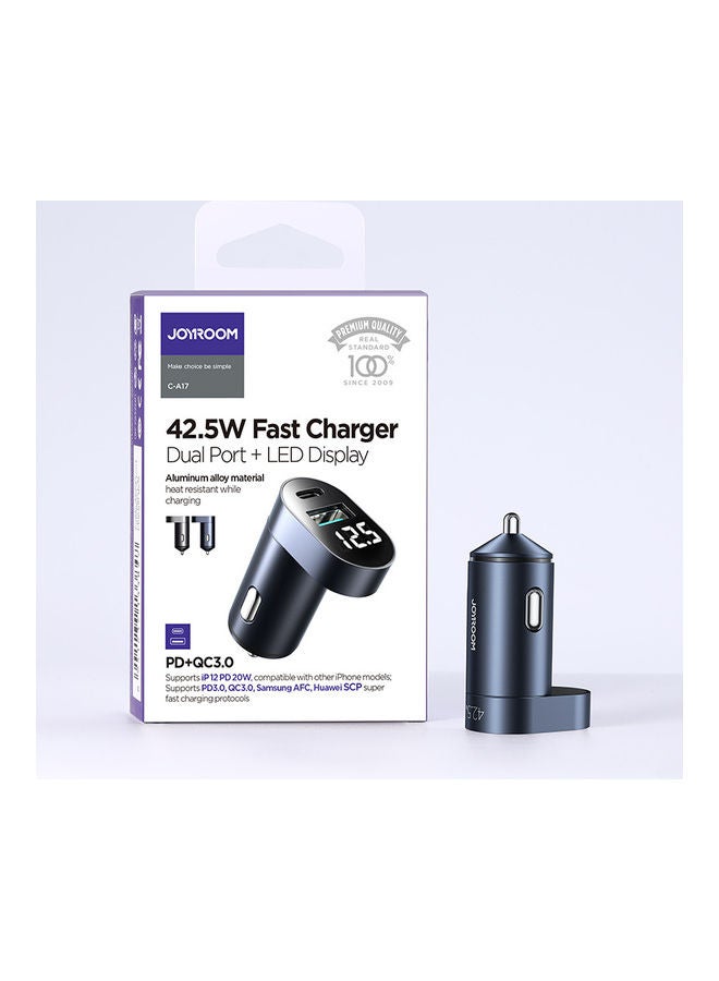JOYROOM Dual Port Fast Car Charger Dark Blue  - Image 5