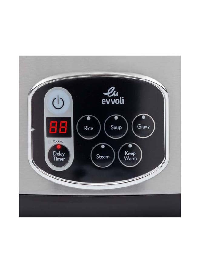 evvoli - Rice and Grain Cooker 5 L 650 W EVKA-RC5005B Silver - Image 1