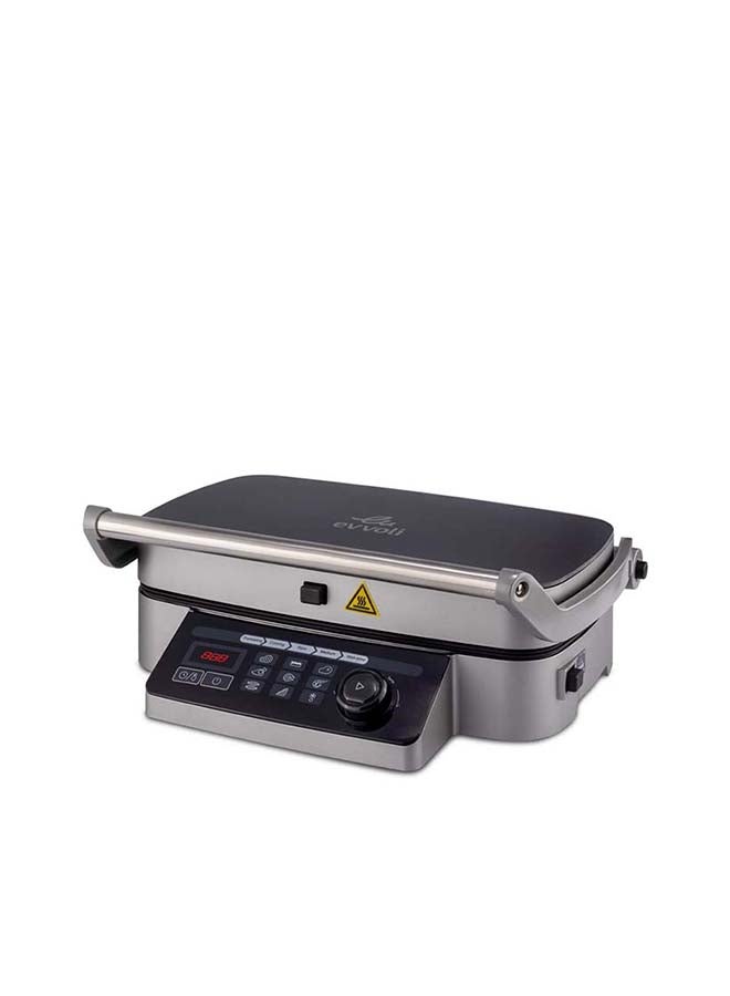 evvoli Contact Grill Multi-Functions With Smart Cooking Programs, Quick Heat Up, 2 Year Warranty 2100.0 W EVKA-CGR2100B Black  - Image 1