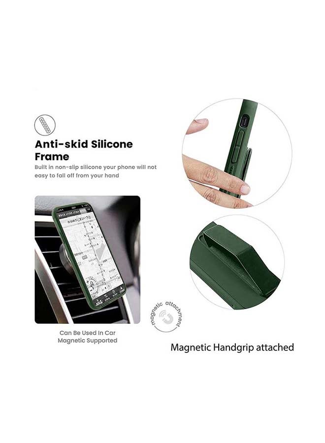 3-in-1 Magnetic Wrist Strap Hand Grip With Stand Case Cover For Samsung Galaxy Note20 Ultra Green - Image 5