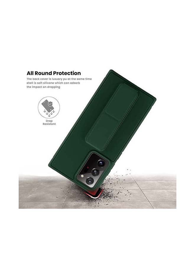 3-in-1 Magnetic Wrist Strap Hand Grip With Stand Case Cover For Samsung Galaxy Note20 Ultra Green - Image 2