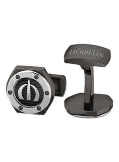 MICHEL HERBELIN Gun Plating And Stainless Steel Cufflink 