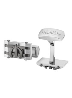MICHEL HERBELIN Gun Plating And Stainless Steel Cufflink 