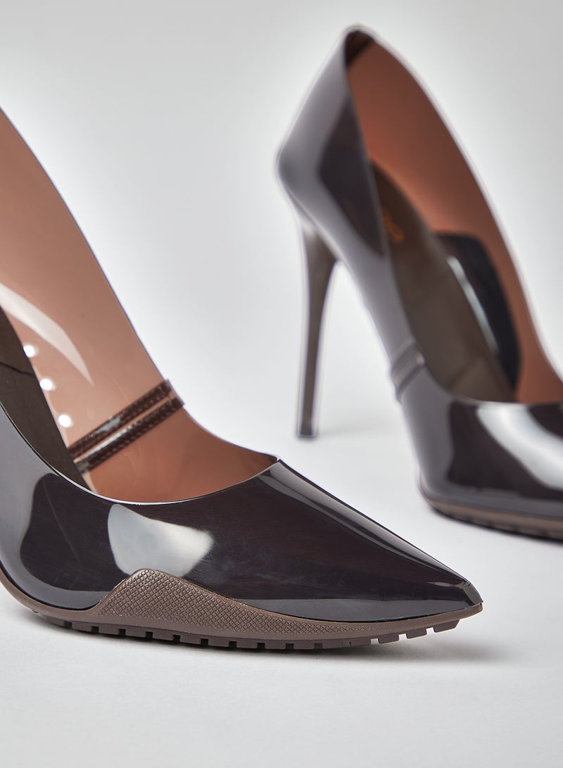 ALDO Sculptclear Pumps Dark Brown  - Image 4
