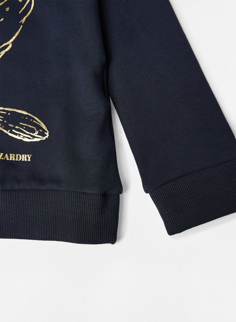 NAME IT Girls Hogwarts Long Sleeve Sweatshirt Navy  - Image 3