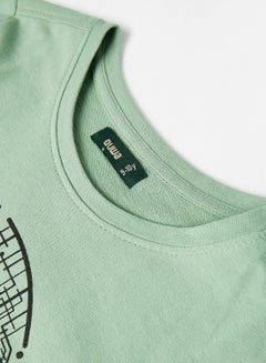 QUWA Graphic Printed Sweatshirt Olive/Black/Grey  - Image 4