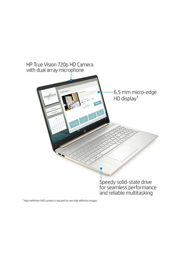 HP EF1072 Laptop With 15.6-Inch HD Display, Athlon N3050U Processer/4GB RAM/128GB SSD/AMD Radeon Graphics/Windows 10/ English Gold - Image 2