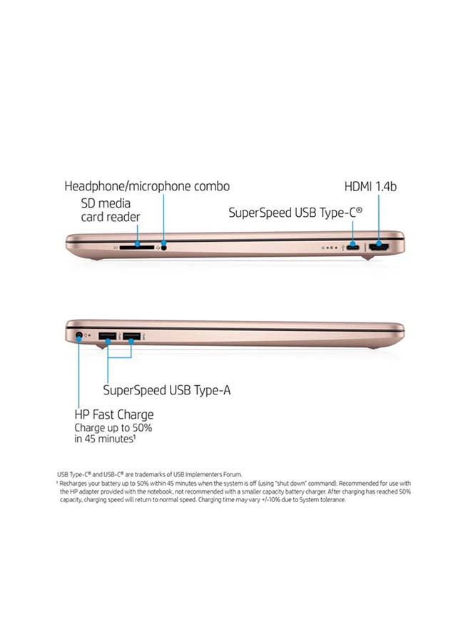 HP (Upgraded Version) 15-ef1073wm Laptop With 15.6-Inch HD Display, Athlon N3050U Processor/4GB RAM/128GB SSD/AMD Radeon Graphics/Windows 10/ English Rose Gold English Rose Gold - Image 5