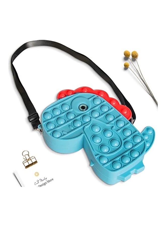 ZENHOME - Dinosaur Shoulder Bag Push Pop Bubble Fidget Toy 18x13.3x4cm - Image 1
