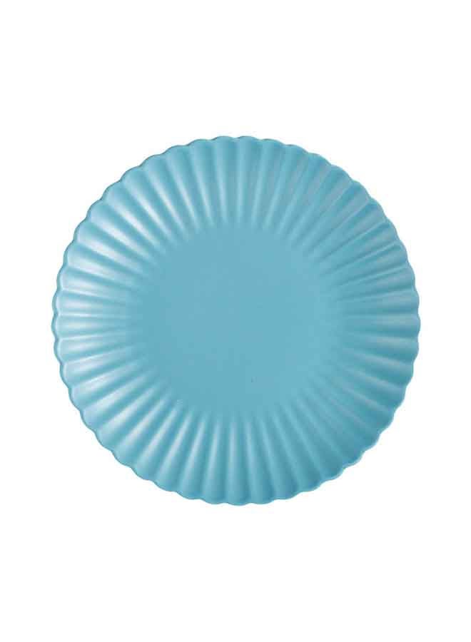 Chrysanthemum Round Flat Plate Blue 20x20x3cm - v1636284258/N32621927A_1