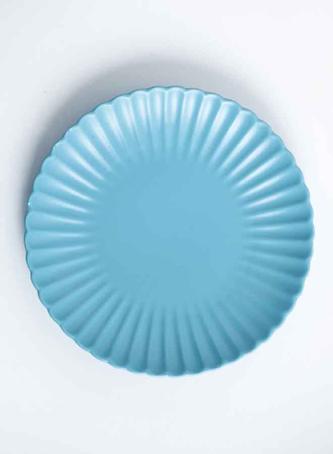 Chrysanthemum Round Flat Plate Blue 20x20x3cm - v1636284259/N32621927A_5