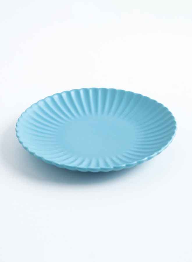 Chrysanthemum Round Flat Plate Blue 20x20x3cm - v1636284259/N32621927A_6