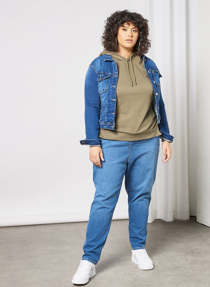 Only Carmakoma - Plus Size Basic Hoodie Green - Image 1