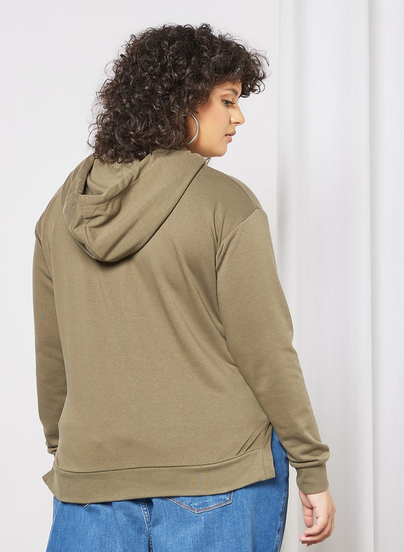Only Carmakoma - Plus Size Basic Hoodie Green - Image 1