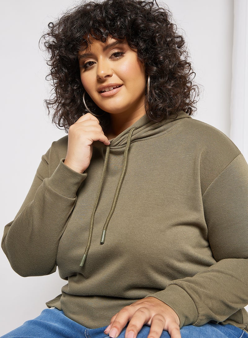 Only Carmakoma - Plus Size Basic Hoodie Green - Image 1