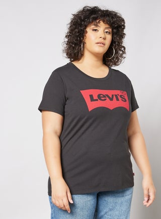 Plus Size Batwing Logo T-Shirt Black - v1636285209/N49604100V_1