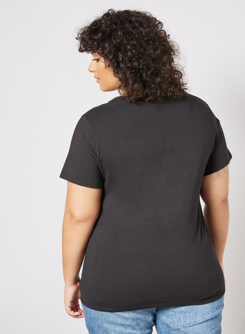 Plus Size Batwing Logo T-Shirt Black