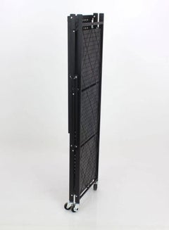 Home Time 4-Layered Foldable Storage Rack With Wheels Black 34x71x124cm  - Image 4