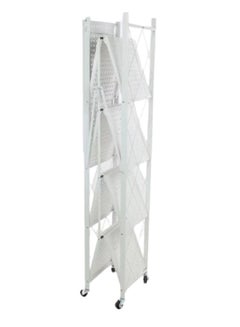 Home Time 5-Layered Foldable Storage Rack With Wheels White 34x71x160cm  - Image 4