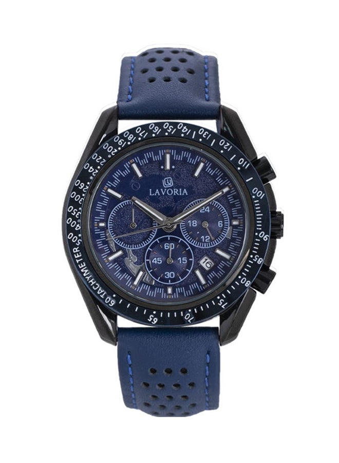 LAVORIA Men's Leather Analog Watch 