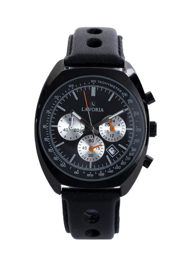 LAVORIA Men's Leather Analog Watch 