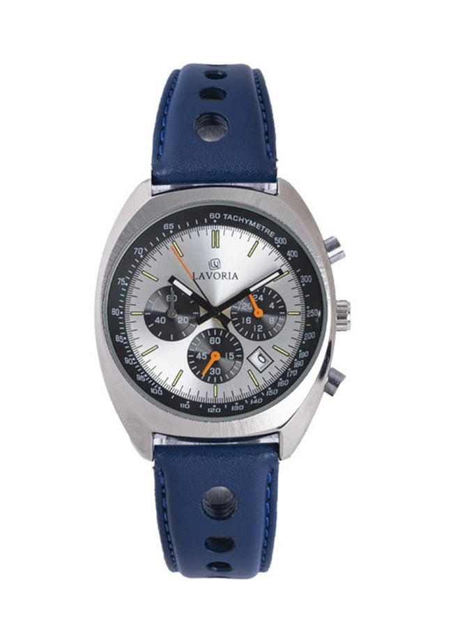 LAVORIA Men's Leather Analog Watch 