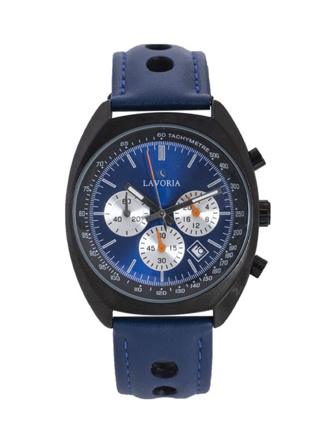 LAVORIA Men's Leather Analog Watch 