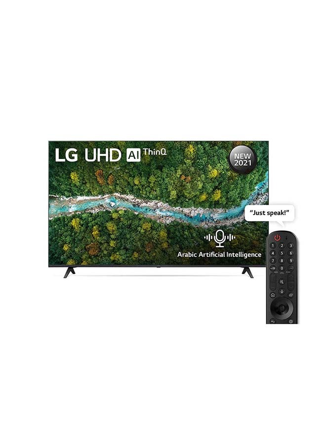 LG - UHD 4K TV 65 Inch UP77 Series Cinema Screen Design Active HDR WebOS Smart With ThinQ AI 65UP7750PVB-SA black - Image 1