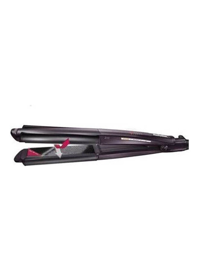 2-In-1 Wet And Dry Hair Curler & Straightener - 235 ° C Black