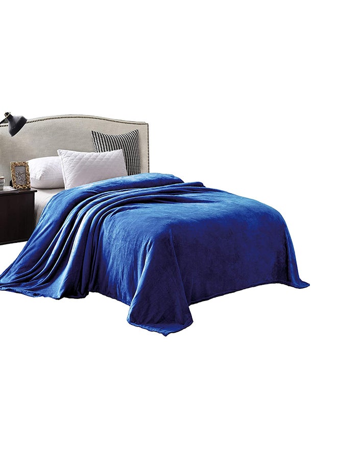 Moon 1 Piece Soft King Size Bed Blanket Flannel Royal Blue 220x200cm  - Image 1