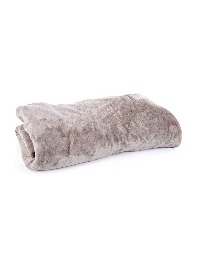 Moon - 1 Piece Soft Single Size Bed Blanket Flannel Silver 200x160cm - Image 1