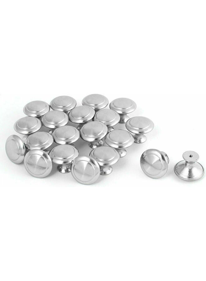 Generic 40-Piece Single Hole Round Knobs With Fitting Screws Silver S: 24 x 22mm, M: 28 x 22mm, L: 30 x 23mm  - Image 2