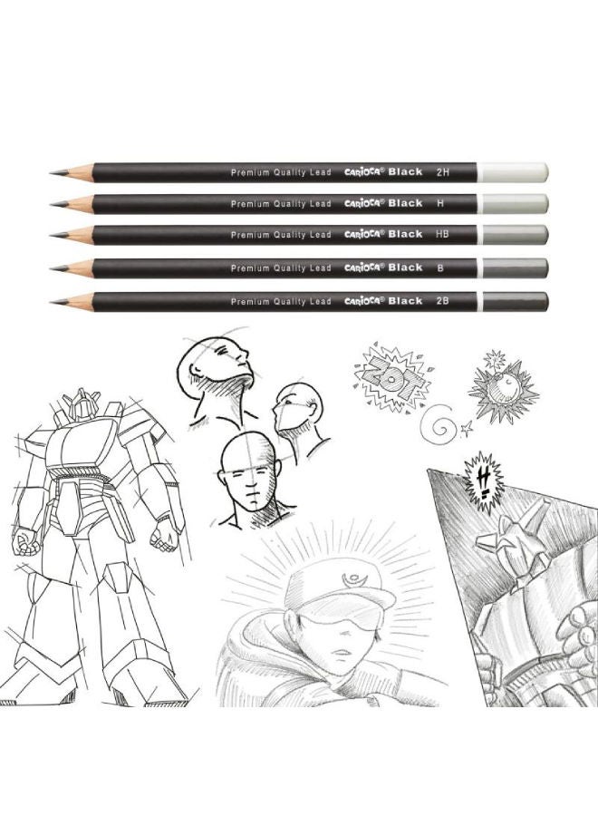 carioca Graphite Pencils 2H - 12 Pcs Black - Image 2