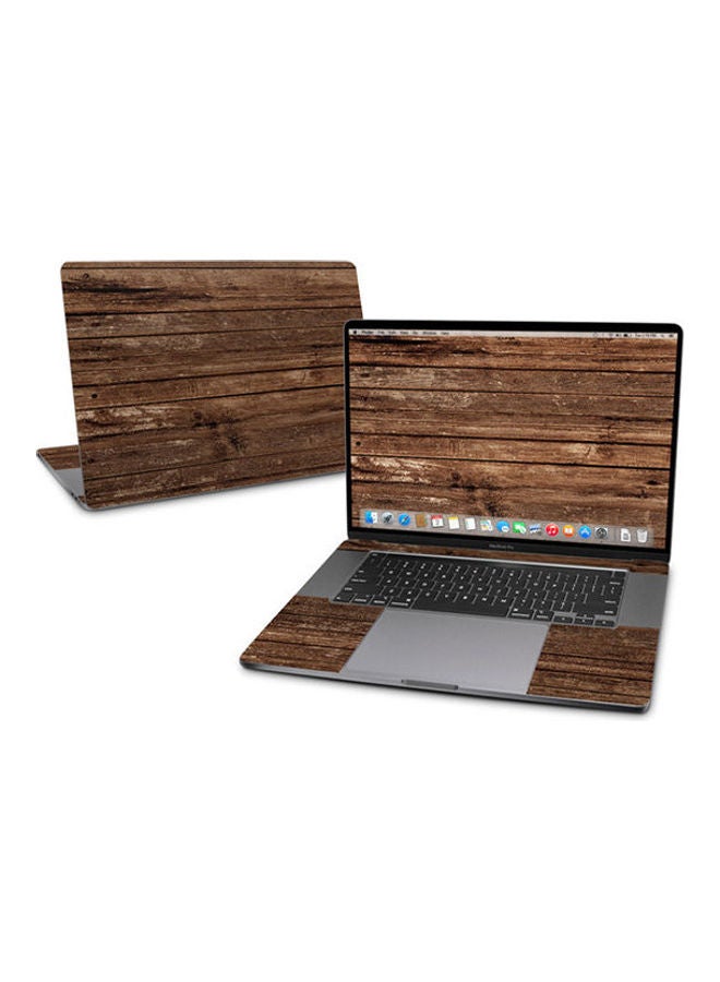 Stripped Wood Brown Skin For Macbook Pro 16 Multicolour