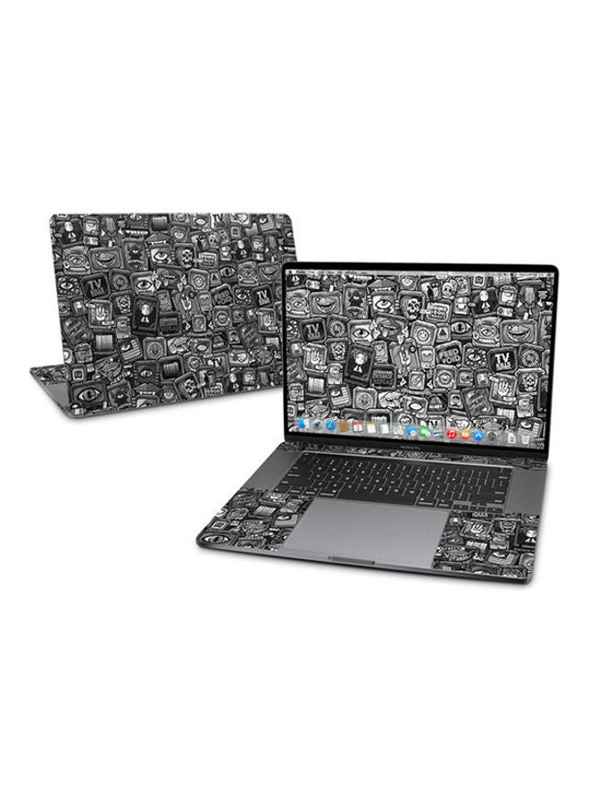 Distraction Tactic Bw Skin For Macbook Pro 16 Multicolour 
