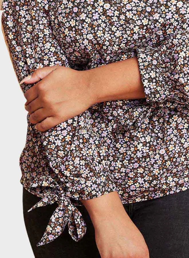 Closet By Styli Floral Printed High Neck Top Multicolour