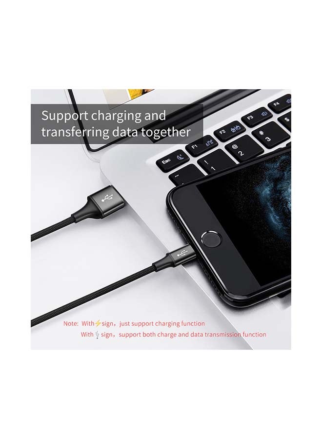 Baseus - 3-in-1 Charging Cable 120cm, Premium Nylon Braided Multiple USB Fast Charging Cord Type C/Micro USB and Lightning for iPhone, Galaxy, Tablets and many more Black - Image 1