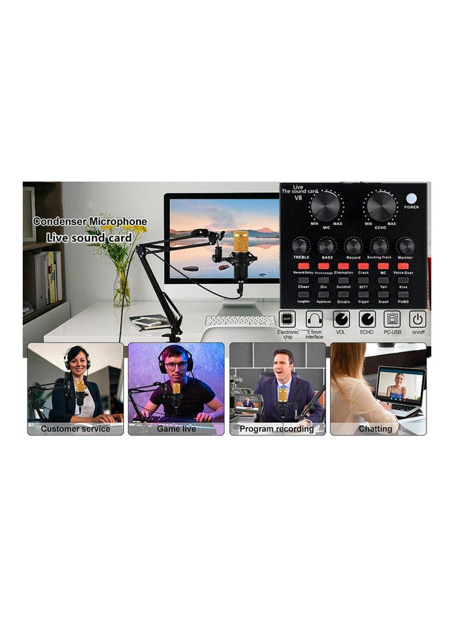 Arabest - Condenser Microphone Bundle with Live Sound Black/Silver - Image 1