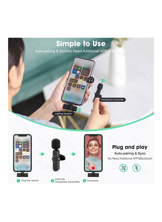 Arabest - Type C Wireless Lavalier Microphone Black - Image 1