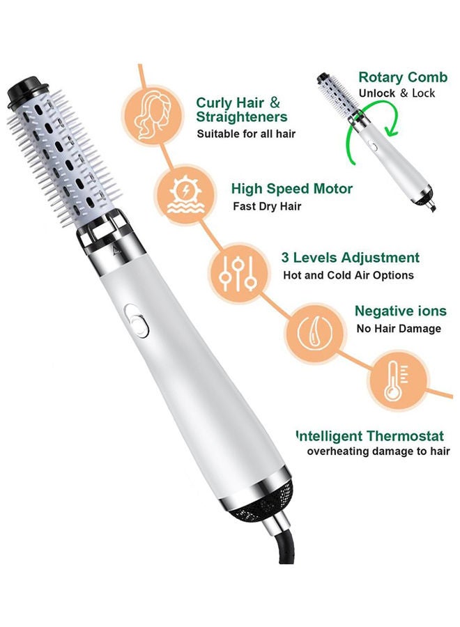 Arabest 3 In 1 Hair Dryer Rotating Brush White 22x4cm  - Image 2