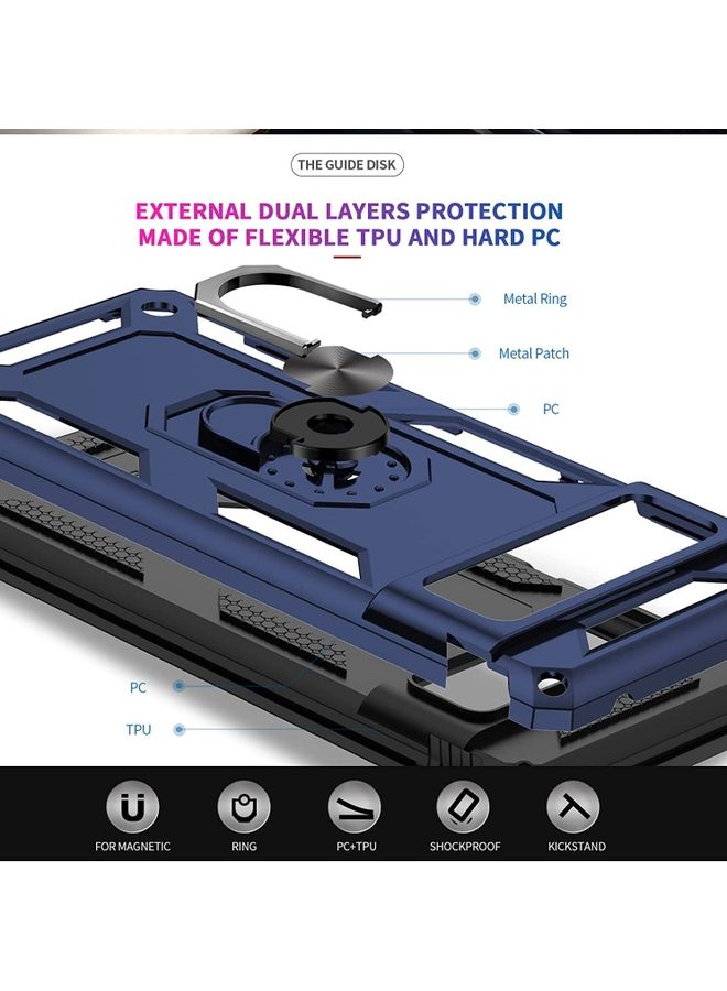 Rock Pow Google Pixel 6 Pro Case With Ring Kickstand blue - Image 5