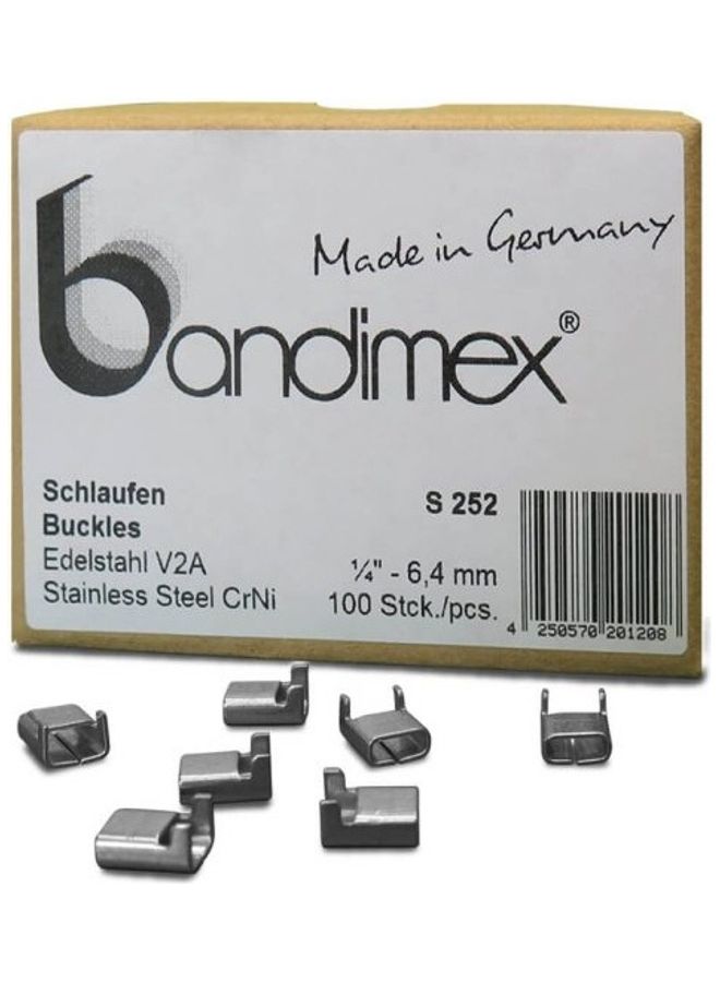 Bandimex 100-Piece Heavy Duty Buckles Silver 1/4"inch  - Image 1