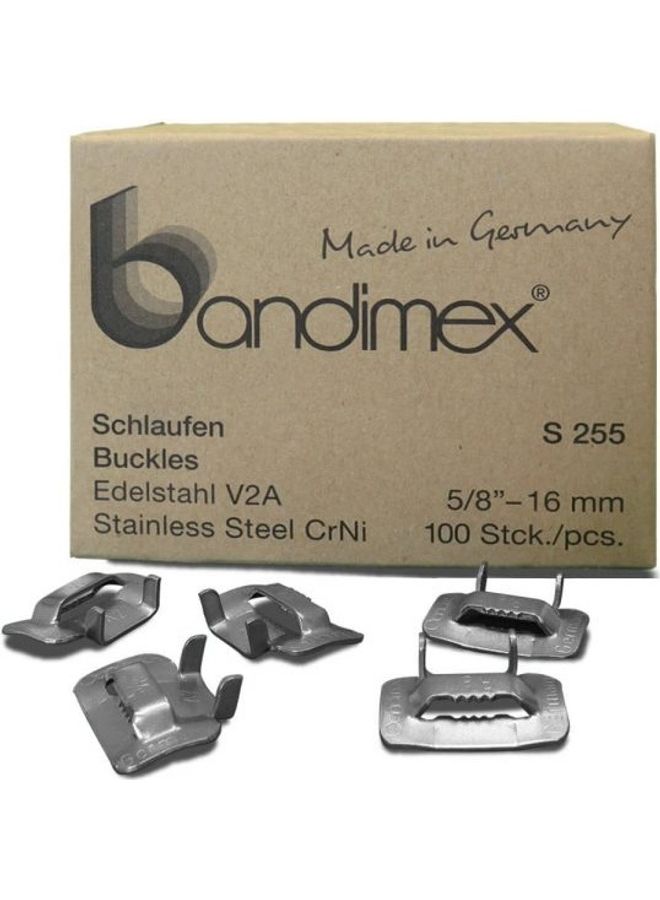 Bandimex 100-Piece  Schlaufen Buckles Silver 5/8"inch 