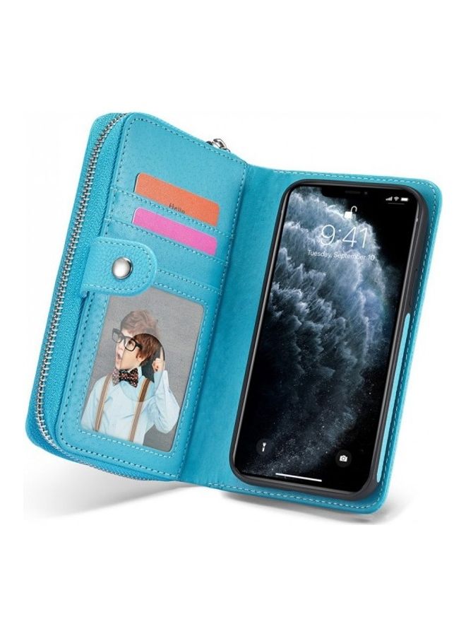 MARGOUN Wallet Flip Case Cover For iPhone 12 Mini Blue  - Image 3