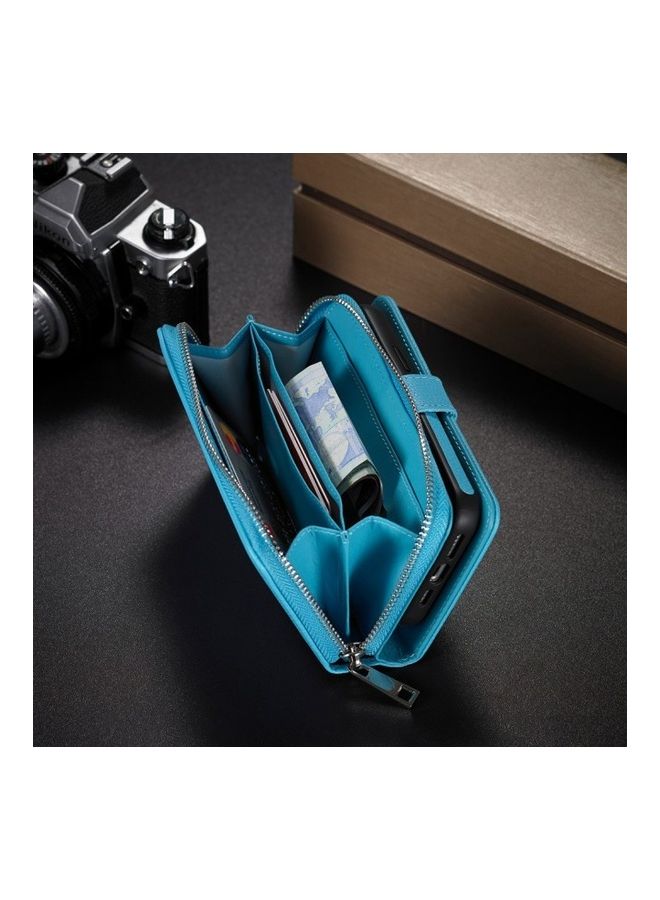 MARGOUN Wallet Flip Case Cover For iPhone 12 Mini Blue  - Image 5