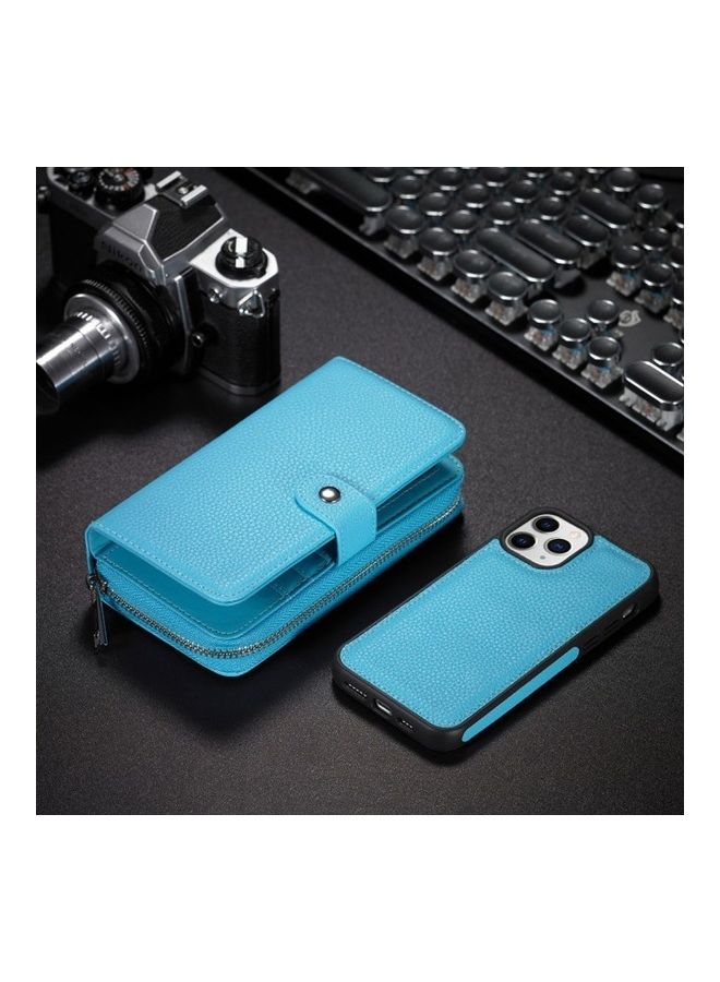 MARGOUN Wallet Flip Case Cover For iPhone 12 Mini Blue  - Image 4