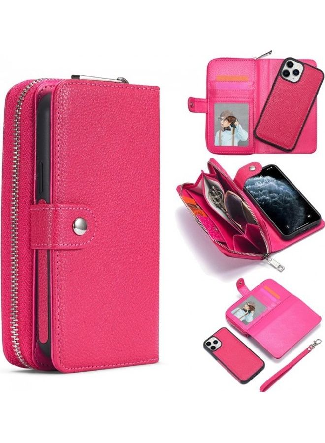MARGOUN Wallet Flip Case Cover For iPhone 12 Mini Hot Pink  - Image 3