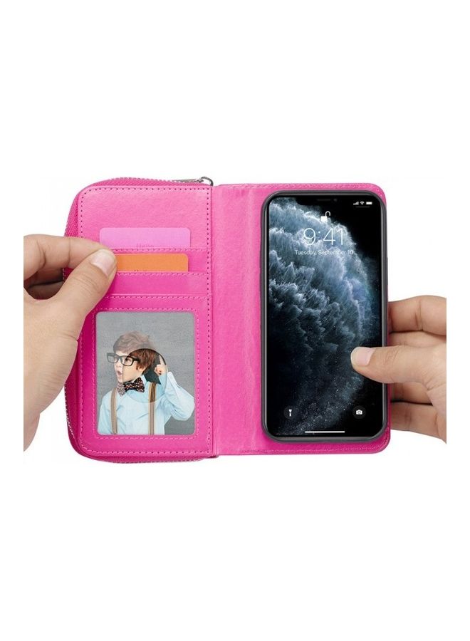 MARGOUN Wallet Flip Case Cover For iPhone 12 Mini Hot Pink  - Image 5