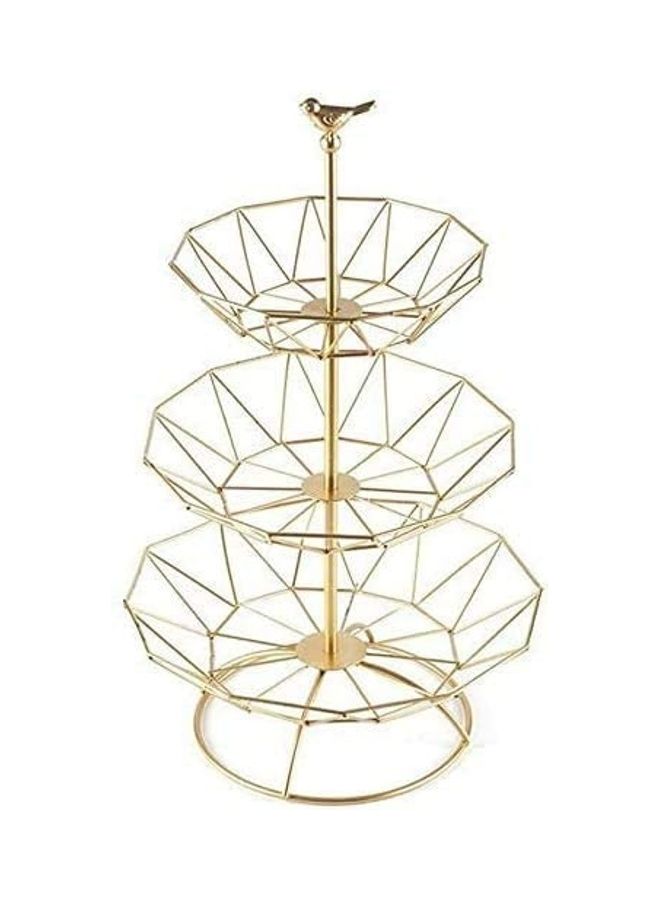 3 Tier Metal Basket Decorative Modern Fruit Rack Gold 47cm - v1636352995/N51779700A_1