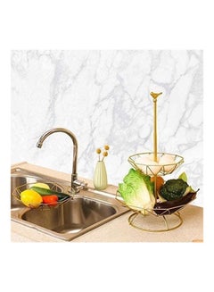 NuSense 3 Tier Metal Basket Decorative Modern Fruit Rack Gold 47cm  - Image 2